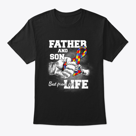 Father And Son Autism Gift Black Maglietta Front