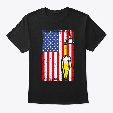 Craft Beer American Flag Usa 4th July Br Black T-Shirt Front