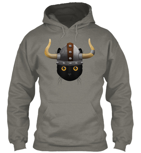 Viking Cat Charcoal T-Shirt Front
