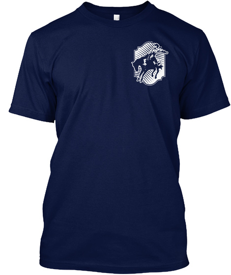 Beware! I Ride Horses! Navy T-Shirt Front