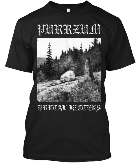 Purrzum Black T-Shirt Front