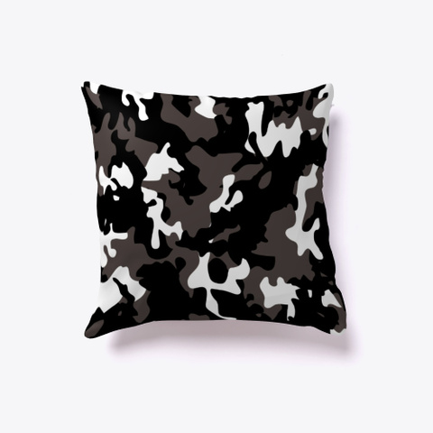 Camouflage Throw Pillow Black T-Shirt Front
