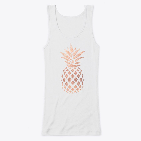 Pink Pineapple White Camiseta Front