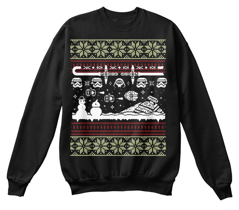  Ugly Christmas Sweatshirt Jet Black T-Shirt Front