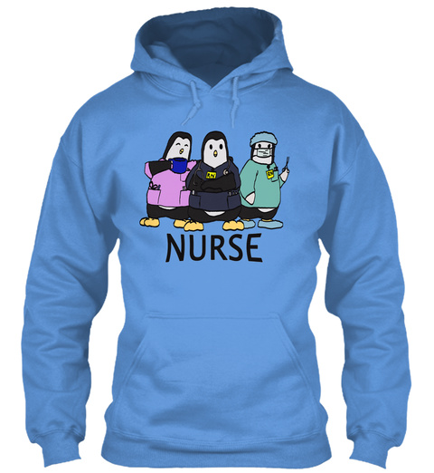 Nurse Hoodie Carolina Blue T-Shirt Front