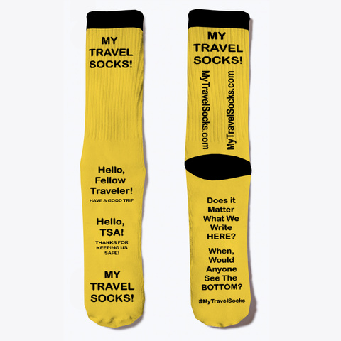My Travel Socks.Com Yellow T-Shirt Front