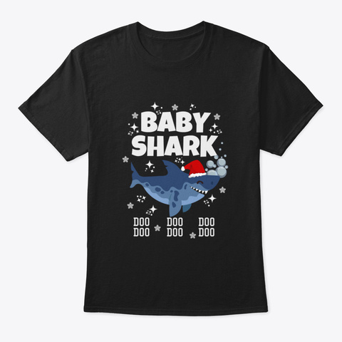 Baby Shark Christmas T Shirt Black T-Shirt Front