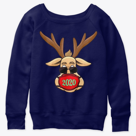 Rudolph Reindeer Funny Christmas 2020 Navy  T-Shirt Front