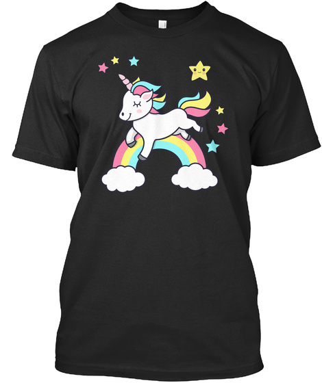 Kawaii Unicorn Stars And Rainbow A Fun A