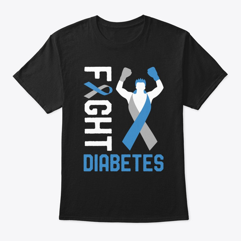 Fight T1 D Type 1 Diabetes Awareness Day Black T-Shirt Front