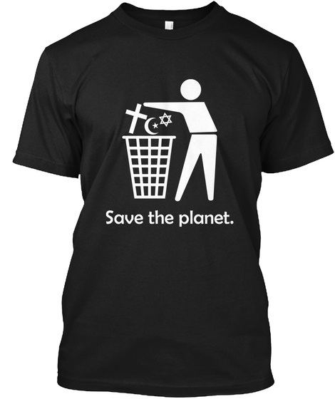 Save The Planet Black T-Shirt Front