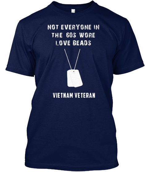 Vietnam Veteran.. Navy T-Shirt Front