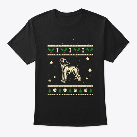 Christmas Salukis Gift Black T-Shirt Front