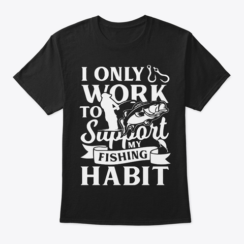 Fishing Addicts Black T-Shirt Front