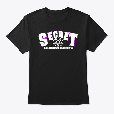 Secret Paranormal Detectives  T Shirt Black Camiseta Front