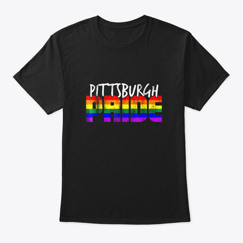 Pittsburgh Pride Lgbt Flag T Shirt Black T-Shirt Front
