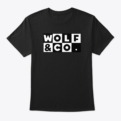 Checkered Wolf Black T-Shirt Front