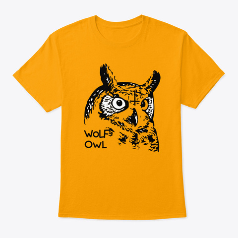 Wolf Owl Gold T-Shirt Front