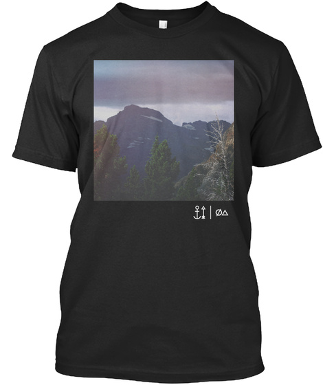 Mountains Black T-Shirt Front