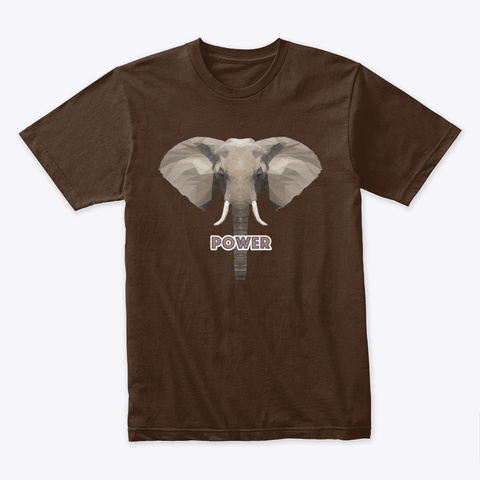 Polygon Art   Elephant Dark Chocolate T-Shirt Front