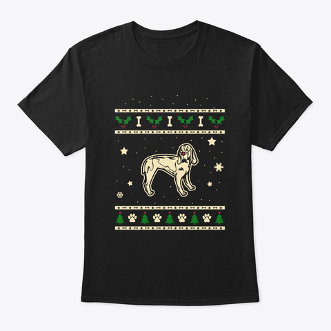 Christmas Artois Hound Gift Black T-Shirt Front