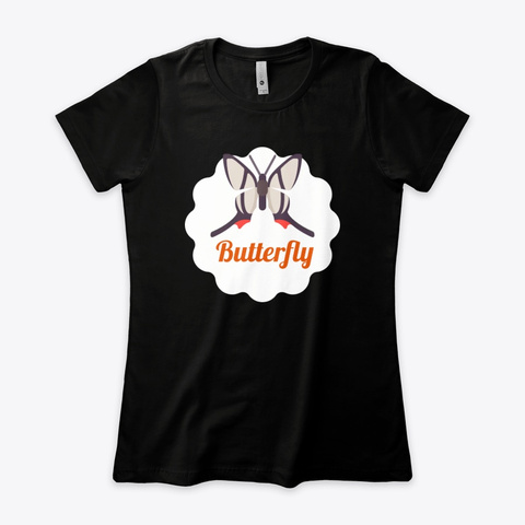 Butterfly Black T-Shirt Front