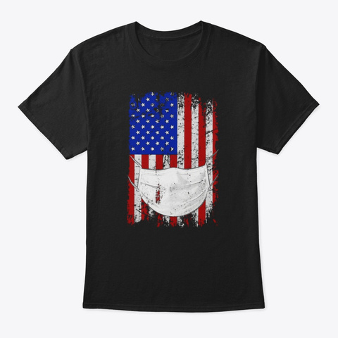 American Flag Quarantined Shirt Black T-Shirt Front