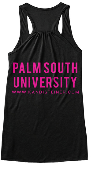 Palm South University Www.Kandisteiner.Com Black T-Shirt Back