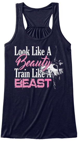Look Like A Beauty Train Like A Beast Midnight T-Shirt Front
