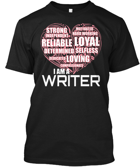 Writer Black T-Shirt Front