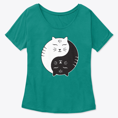 Yin Yang Cats Shirt 7 Styles Kelly  T-Shirt Front