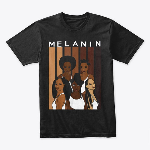 Melanin Shades Women Black Queen Black T-Shirt Front
