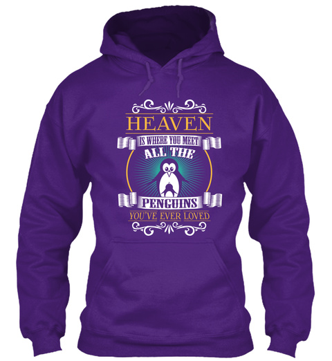 Heaven Is Where You Meet All The Penguins Youve Ever Loved Purple T-Shirt Front
