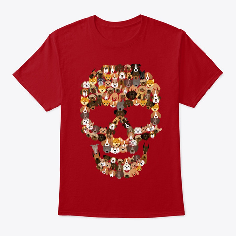 Skull Dogs Deep Red T-Shirt Front