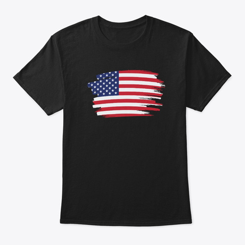 Américan Flag Iv Black T-Shirt Front