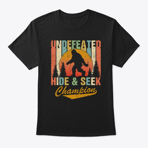 Vintage Bigfoot Undefeated Hide And Seek Black T-Shirt Front