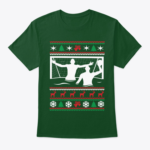 Water Polo Ugly Christmas Deep Forest T-Shirt Front