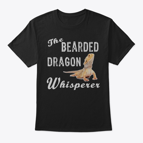 Bearded Dragon Whisperer Retro Gift Adul Black T-Shirt Front