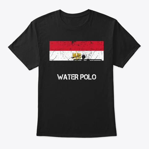Egypt Flag Water Polo Black T-Shirt Front