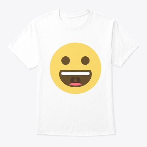 Smiley Face Emoji White T-Shirt Front