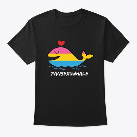 Pansexuwhale Pansexual Gay Pride Black T-Shirt Front