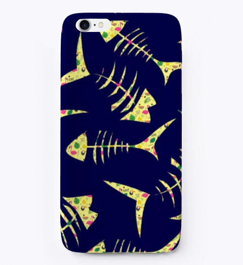 Fish Lover Iphone Cover Design Dark Navy T-Shirt Front