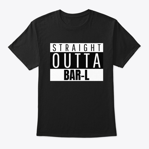 Straight Outta Bar L Black T-Shirt Front