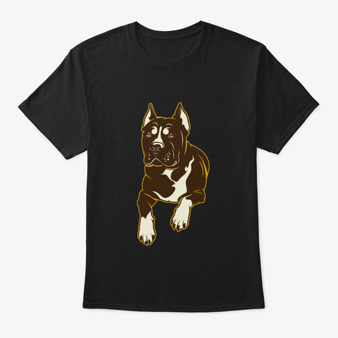 Pitbull Pride Dog Art Black T-Shirt Front