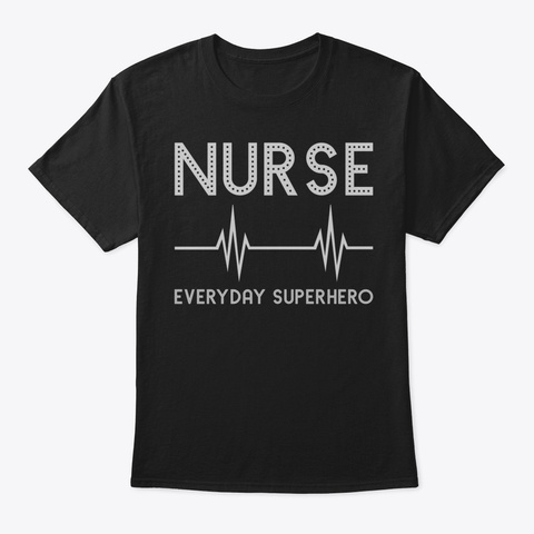 Nurse Long Sleeve Tshirt Everyday Superh Black Camiseta Front