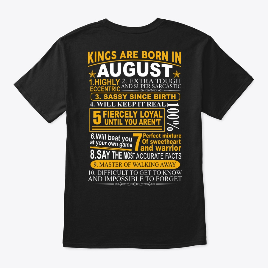 Kings Are Born In August Birthday Shirt Unisex Tshirt