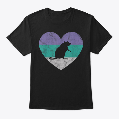 Cute Pet Rat Gift Shirt For Women  Girls Black T-Shirt Front