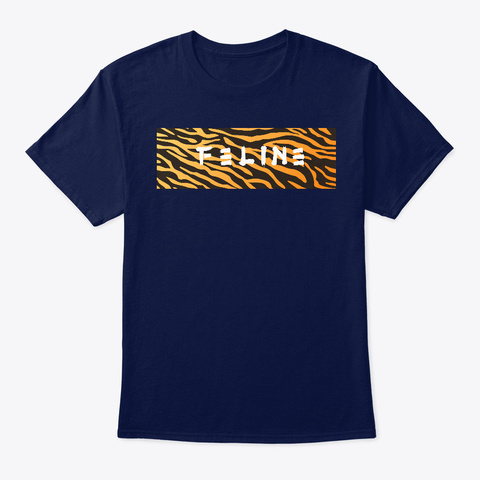Feline Navy T-Shirt Front