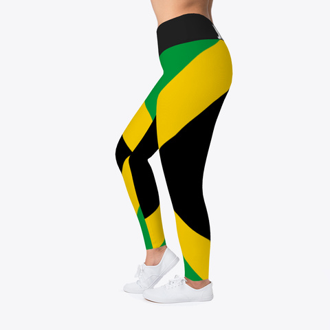 Jamaica Flag  Official  Leggings  Black Kaos Left