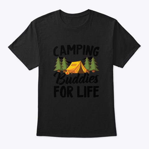 Camping Buddies Shirt Black Camiseta Front
